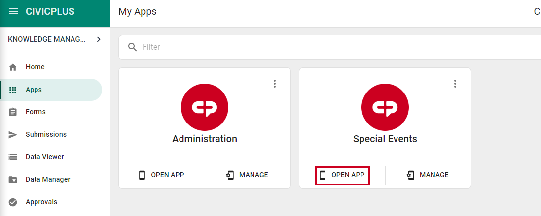 Open App button.