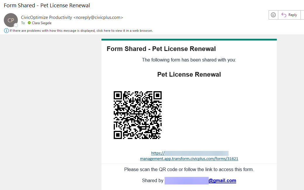 Shared form email.