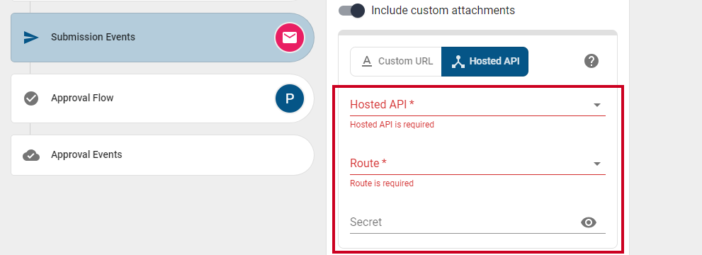Hosted API fields.