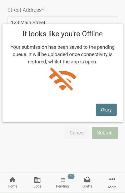 App Offline notifiation.