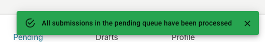Pending Queue Processed.