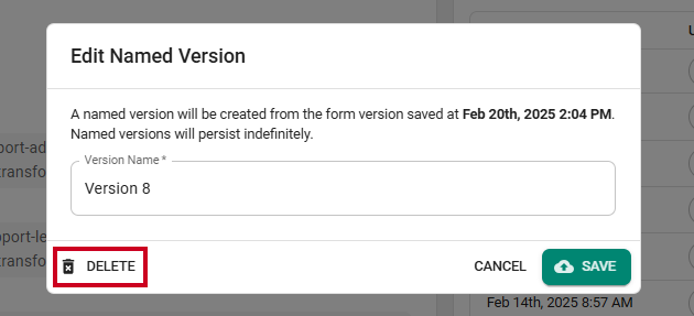 A white Delete button with a trash can icon.