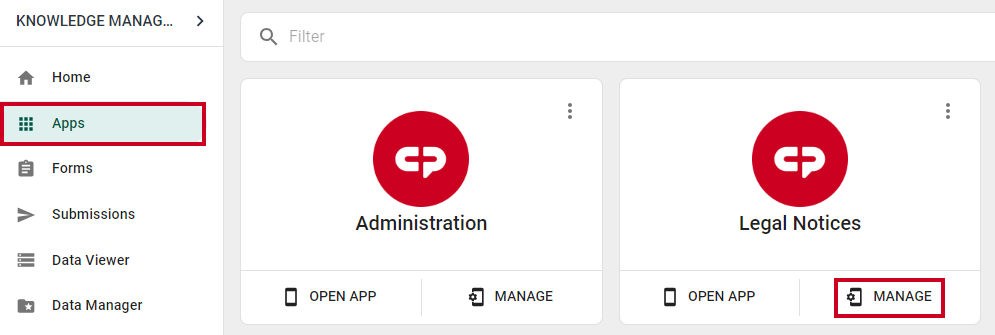 Manage App.