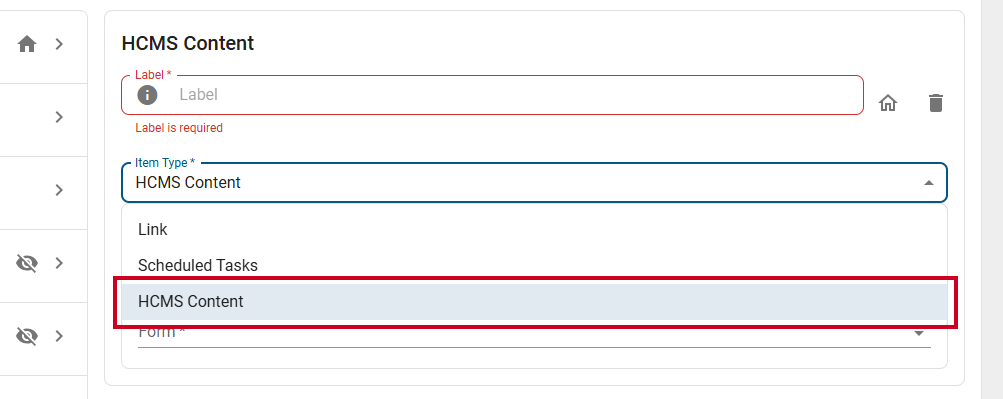 HCMS Content Type.