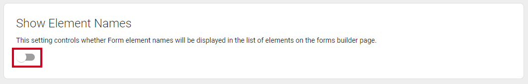 Show Element Names toggle.