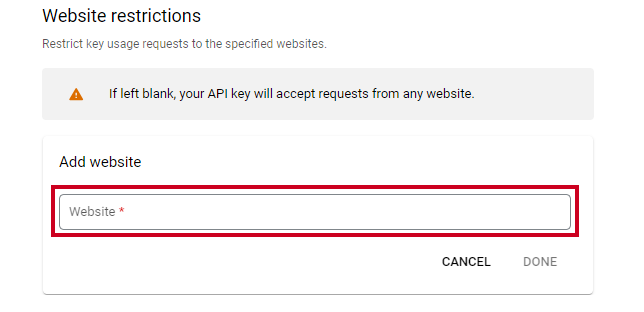Enter Website.