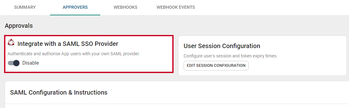 Integrate with SAML.