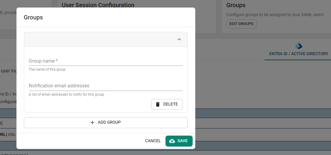 SAML Groups.