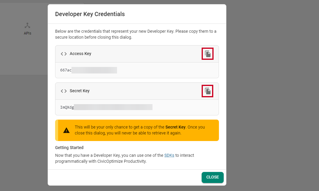 Copy credentials.