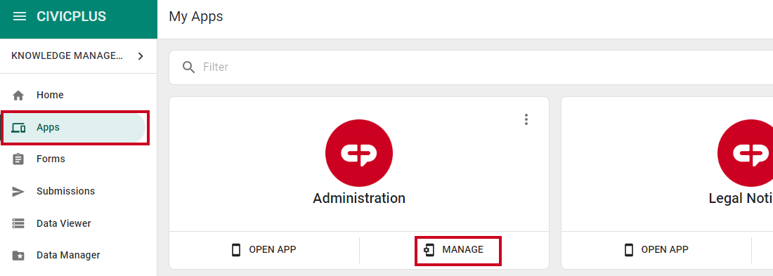 Manage app.