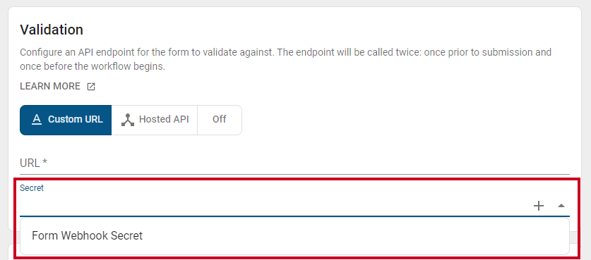 Form validation secret.