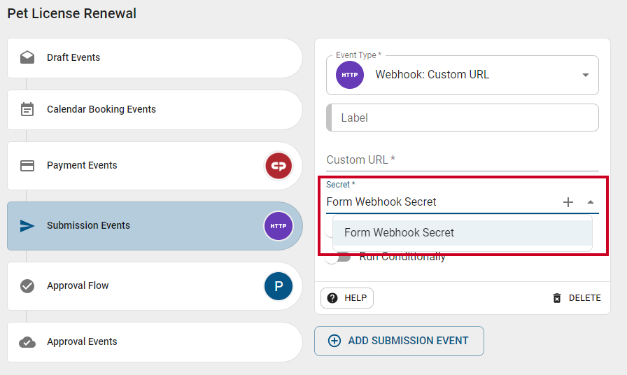 Form webhook secret.