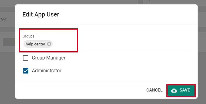 Edit user and save.