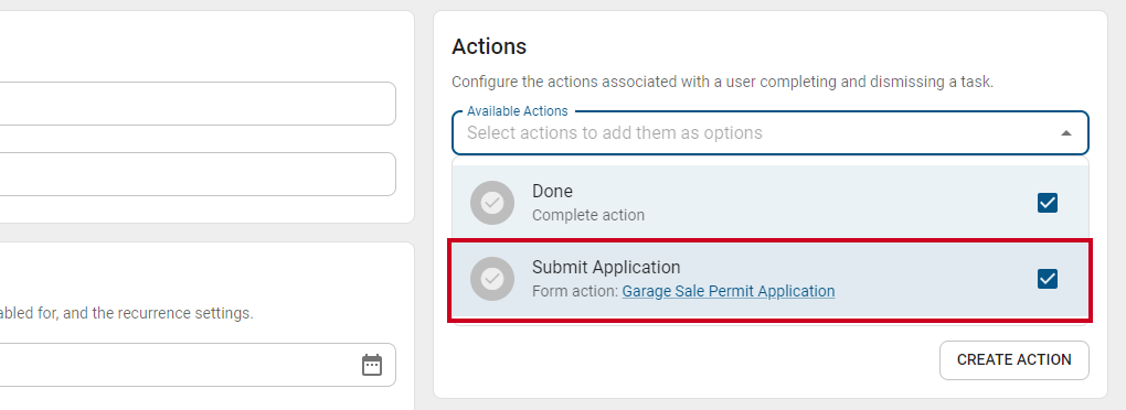 Add new action to task.
