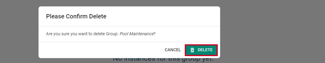 Delete Group Confirmation.