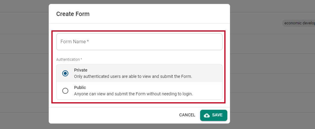 Create form fields.