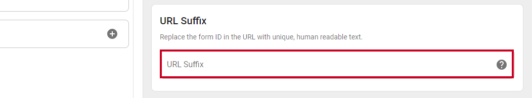 URL Suffix.