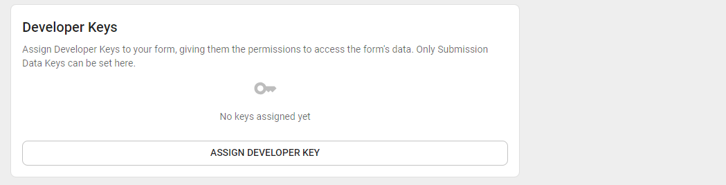 Developer Keys.