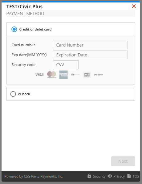 Forte Card Checkout.
