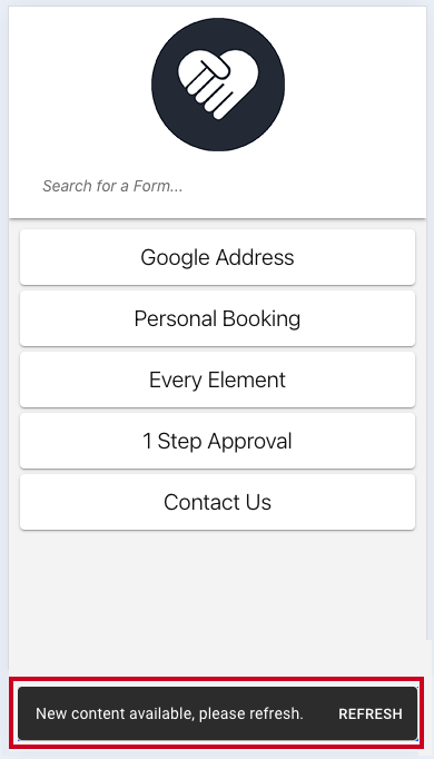 Refresh app for new content.