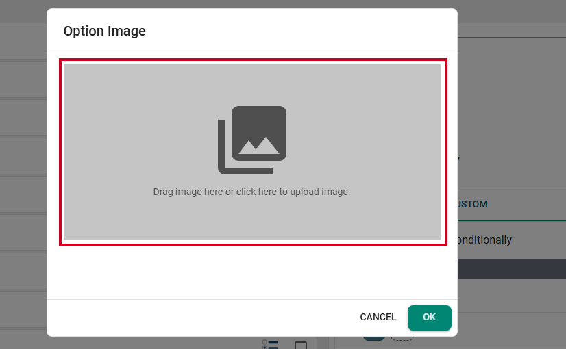 Radio button upload image.