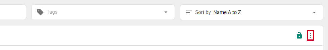 Action menu next to the form.