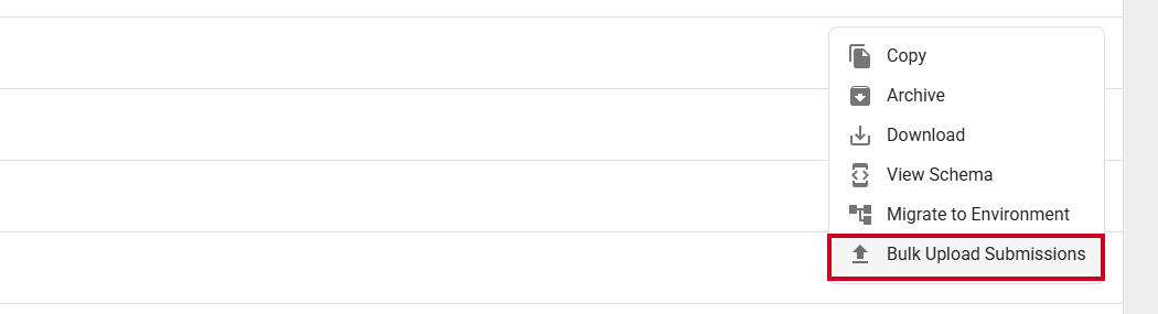Bulk Upload Submissions.