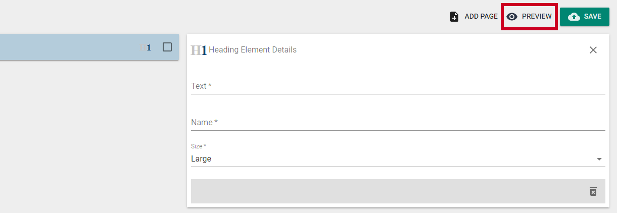 Preview element