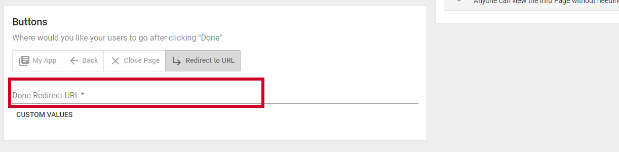 Redirect URL