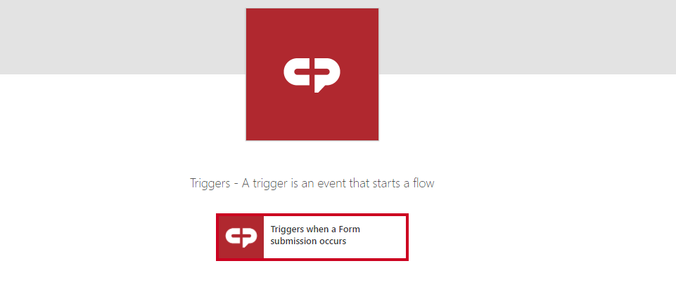 Trigger when a form submission occurs option.