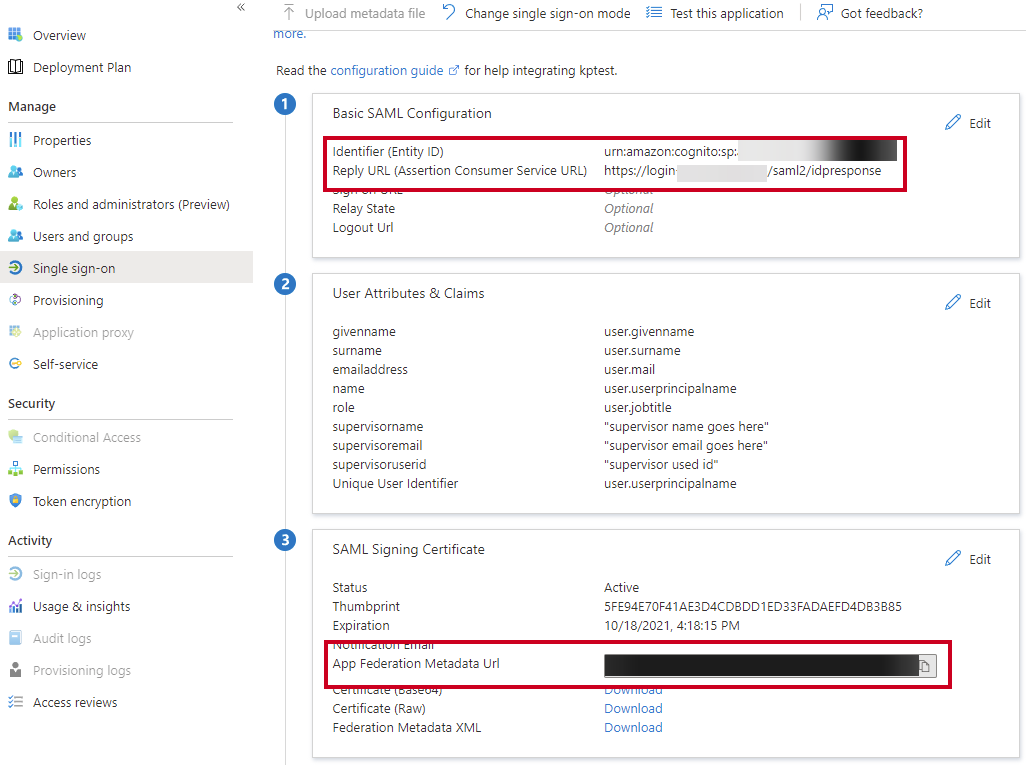 sso configuration