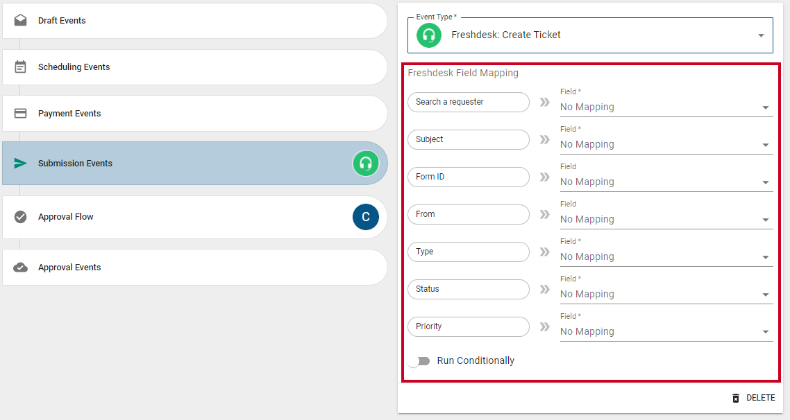 Field mapping options.