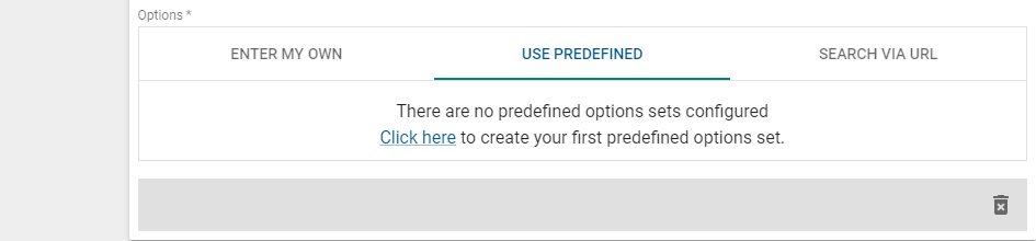 use predefined options