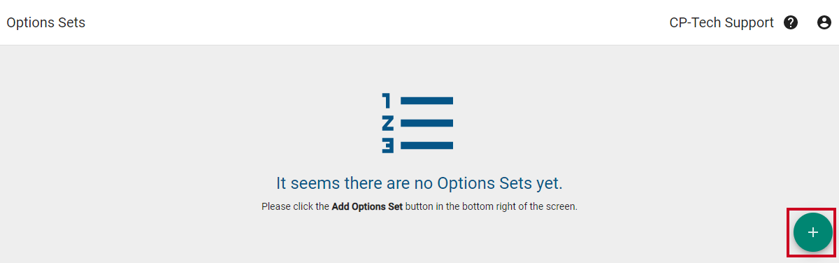 add options set button (white plus in green circle icon)
