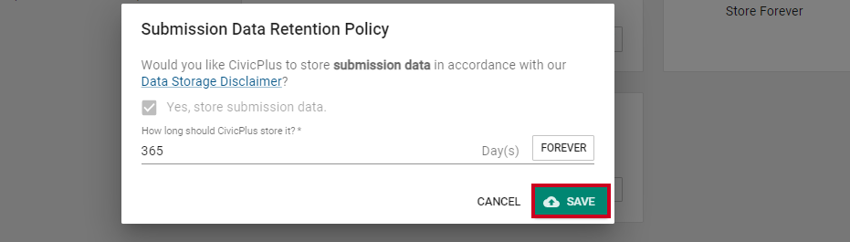 Save button.