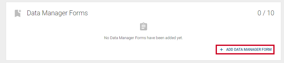 add data manager form