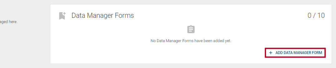data manager forms