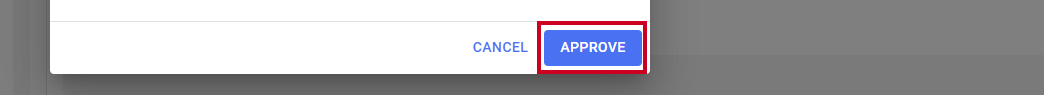 Approve button to confirm approval.