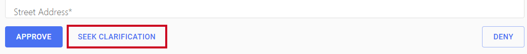 Seek clarification button in the bottom of approval window.