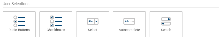 user selections