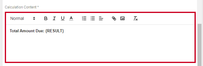 calculation content field.