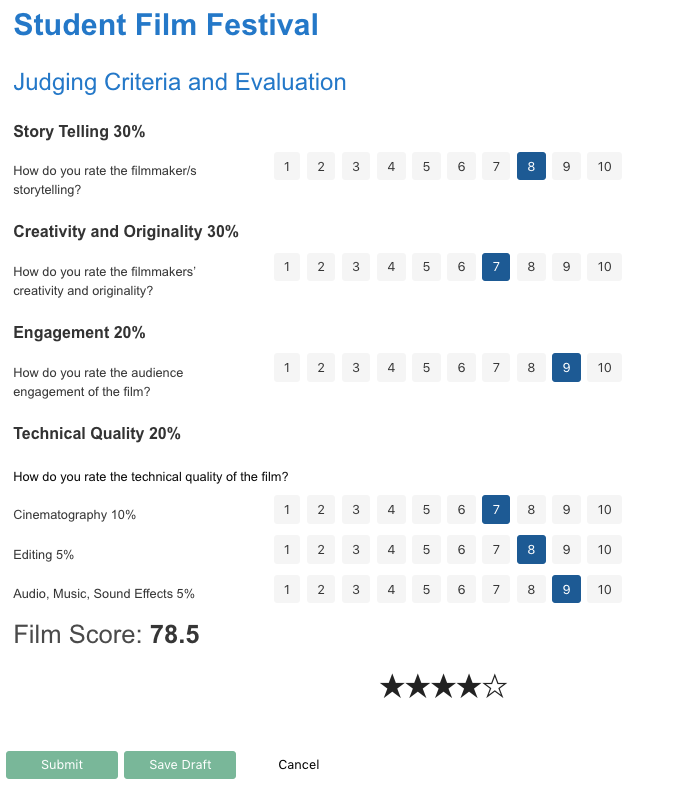 survey calculation example.