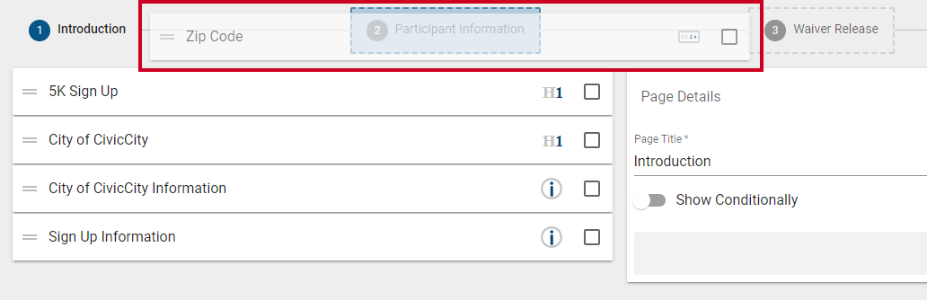 Move element to page.