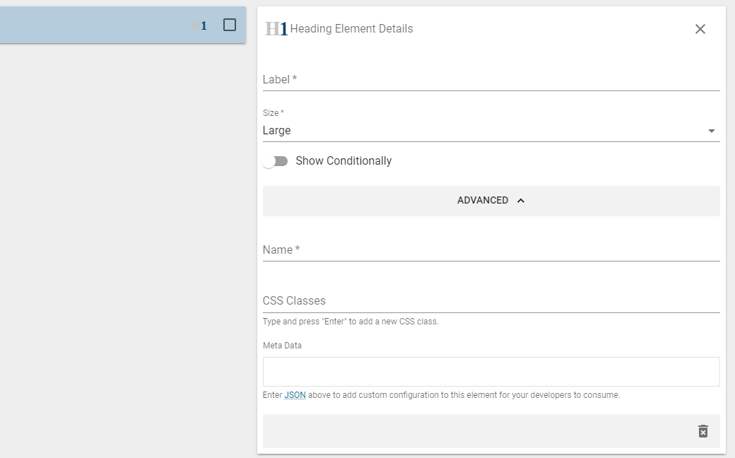 element details fields.