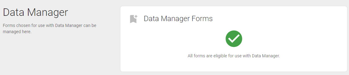 Data manager forms.