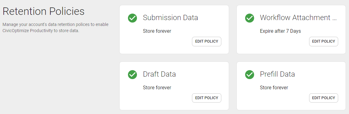 Retention policies.